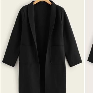 Shawl Collar Dual Pockets Overcoat